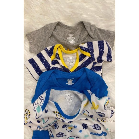 New Koala 4pc. Baby Boy Short Sleeve Onesies Cotton Bodysuits, Size 3-6 months - Picture 5 of 5